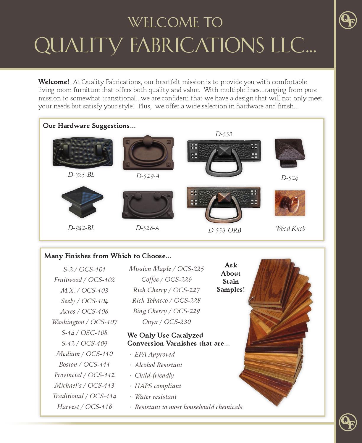 2014 Quality Fabrications Catalog / Living Room / E & G Amish Furniture