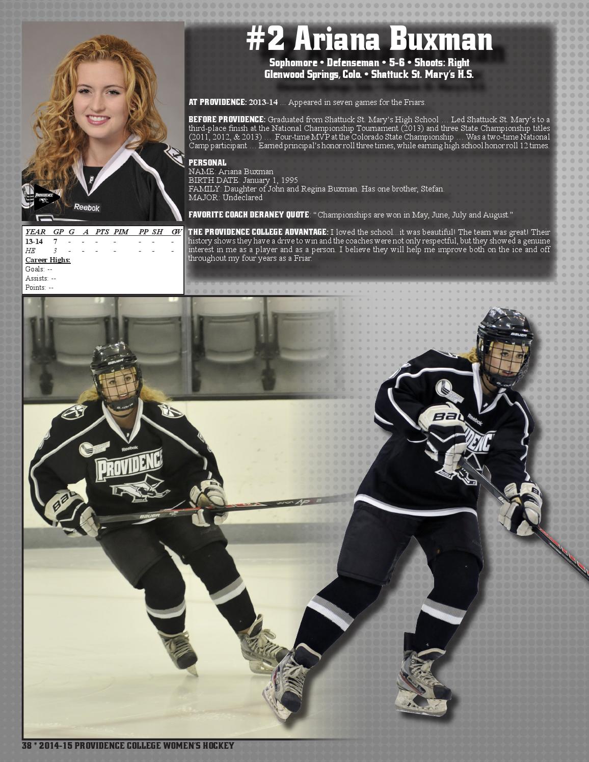 201415 Providence College Women's Ice Hockey Team Guide by Providence