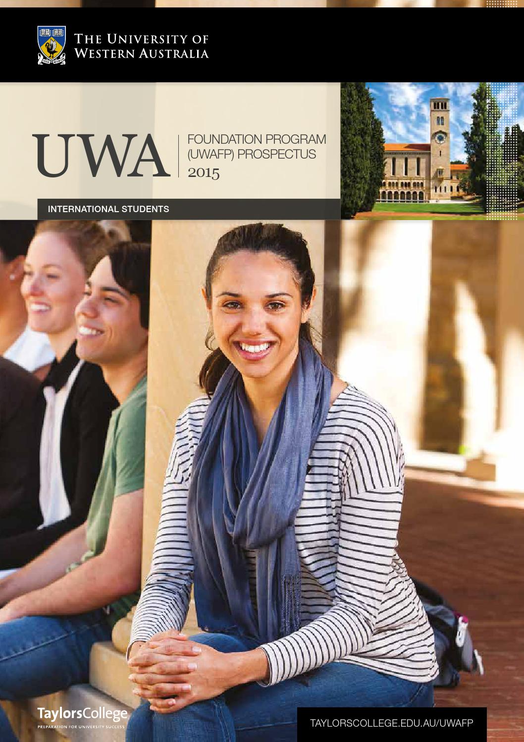 UWA Foundation Program Student Prospectus 2015 (Int.) by Kim Harrison