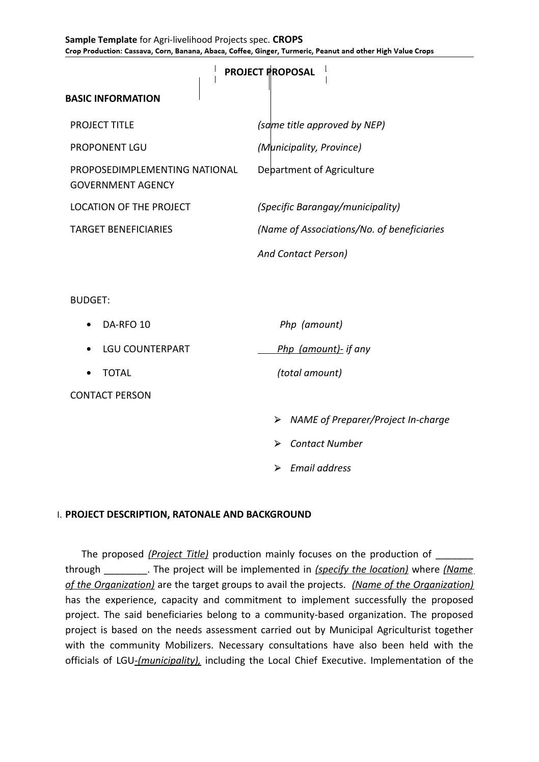 Project Proposal On Crops Template By 09124811871 Issuu