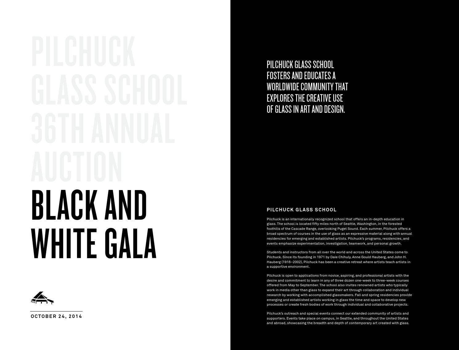 36th Annual Auction Catalog, Black and White Gala by Pilchuck Glass