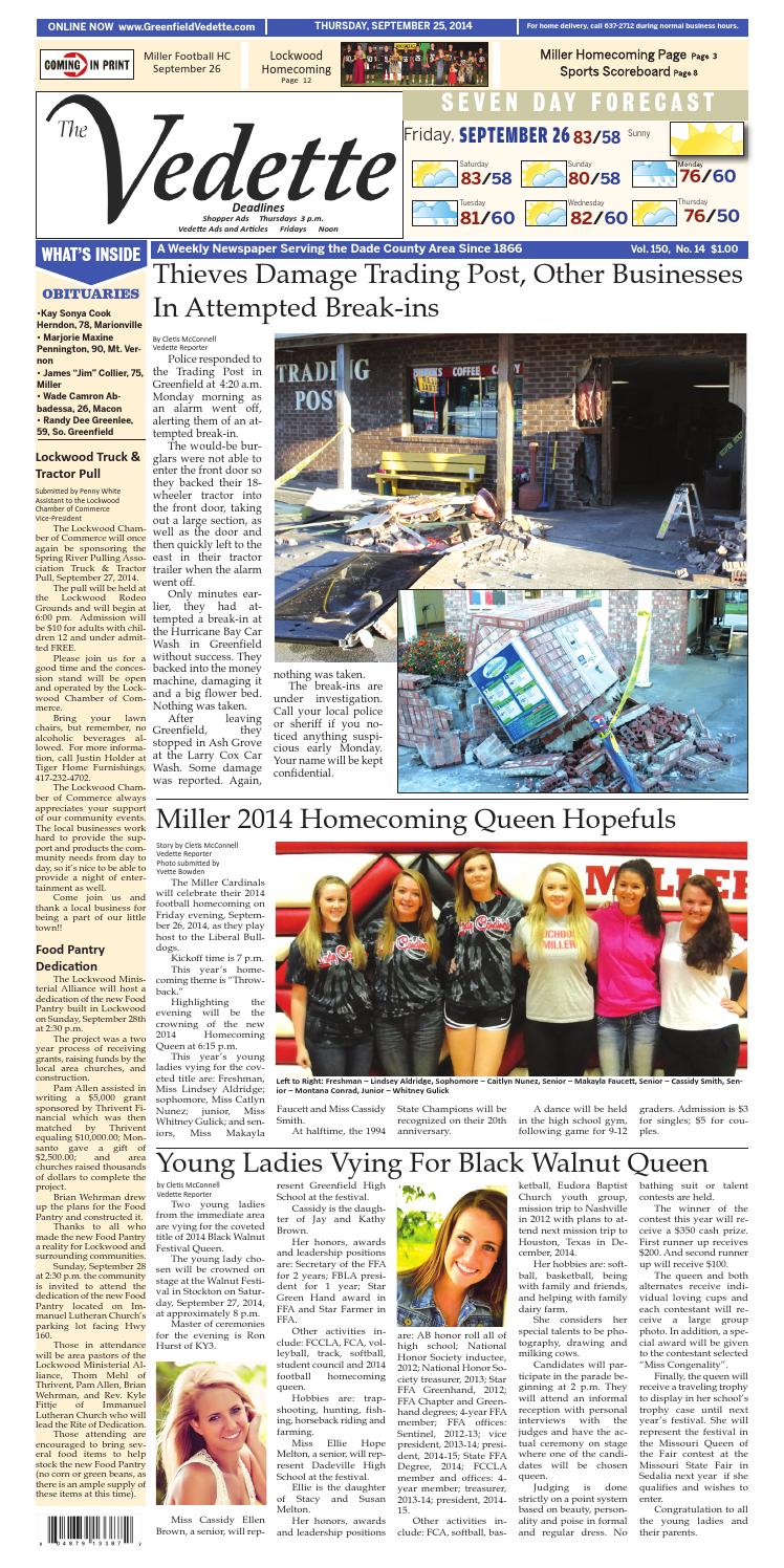 September 25, 2014 greenfield vedette by Lewis County Press Issuu
