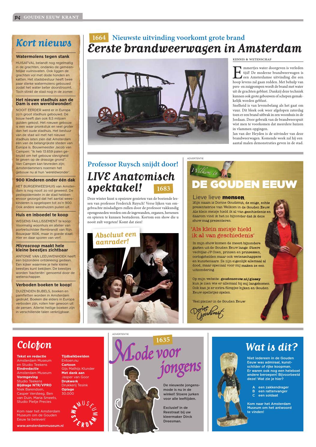 Gouden Eeuw Krant by Amsterdam Museum Issuu
