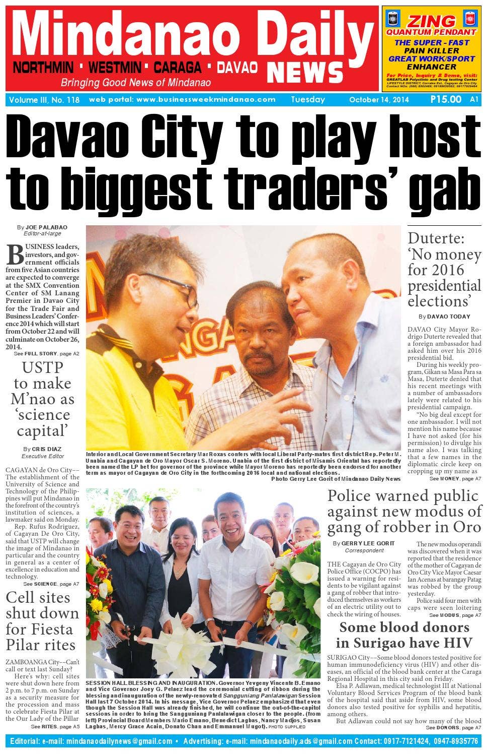 Mindanao Daily Davao (October 14, 2014) by Mindanao Daily News - Issuu