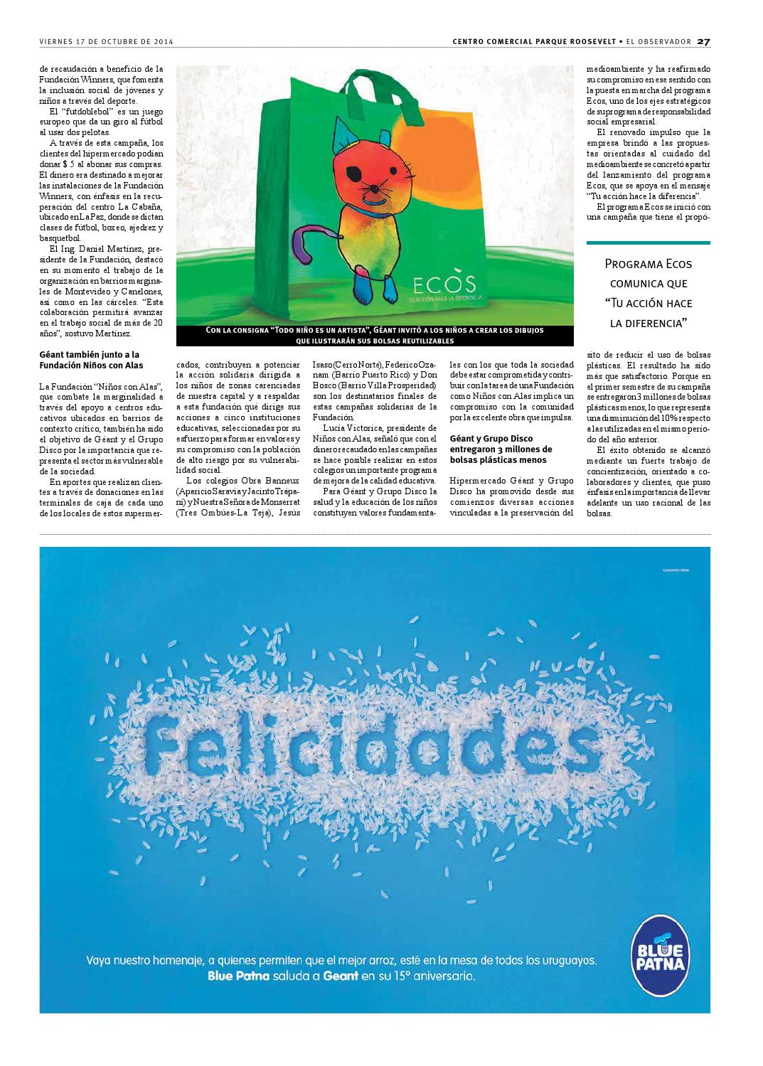 Suplemento Centro Comercial Parque Roosevelt 2014 by Portal El Observador - issuu