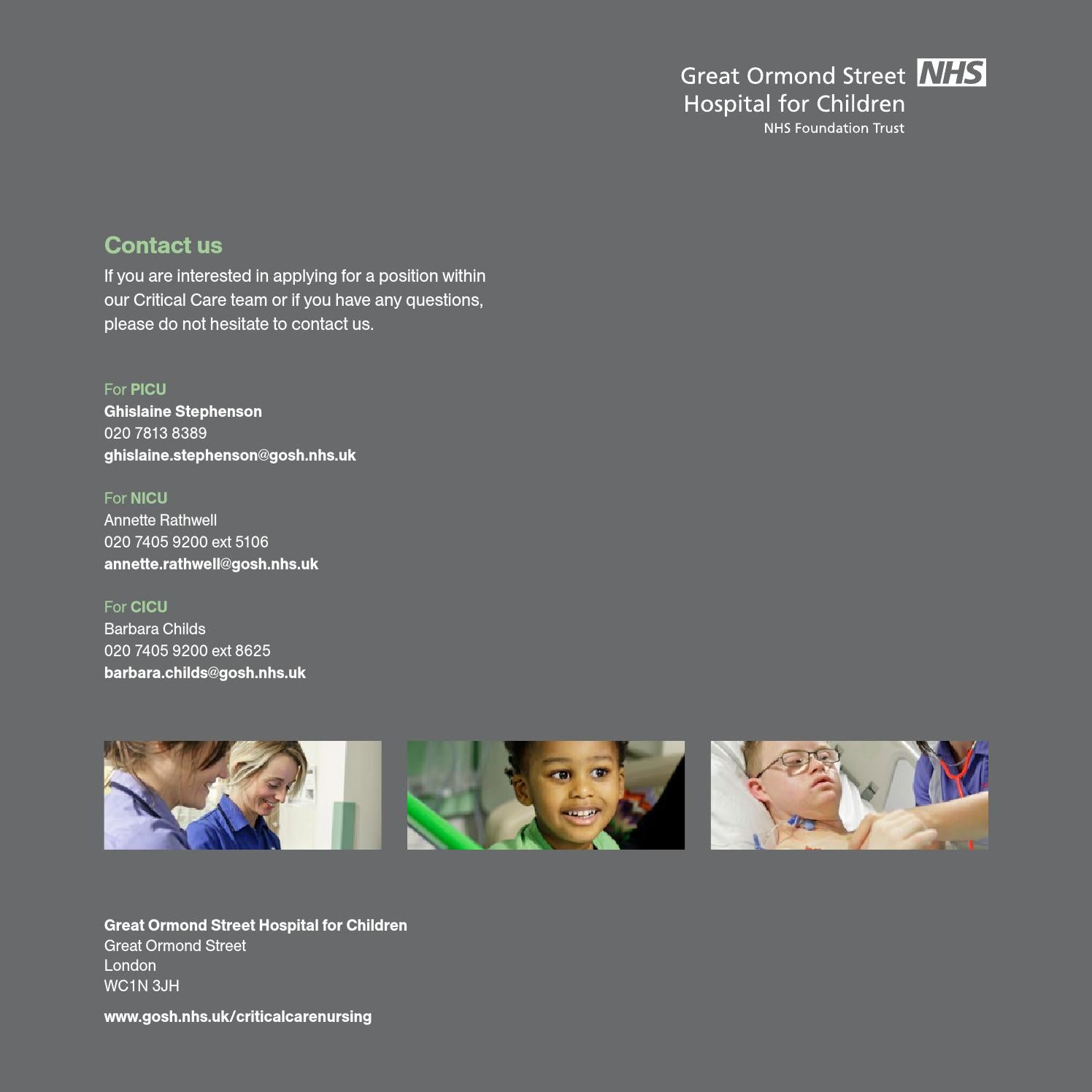 Critical care nursing at Great Ormond Street Hospital by