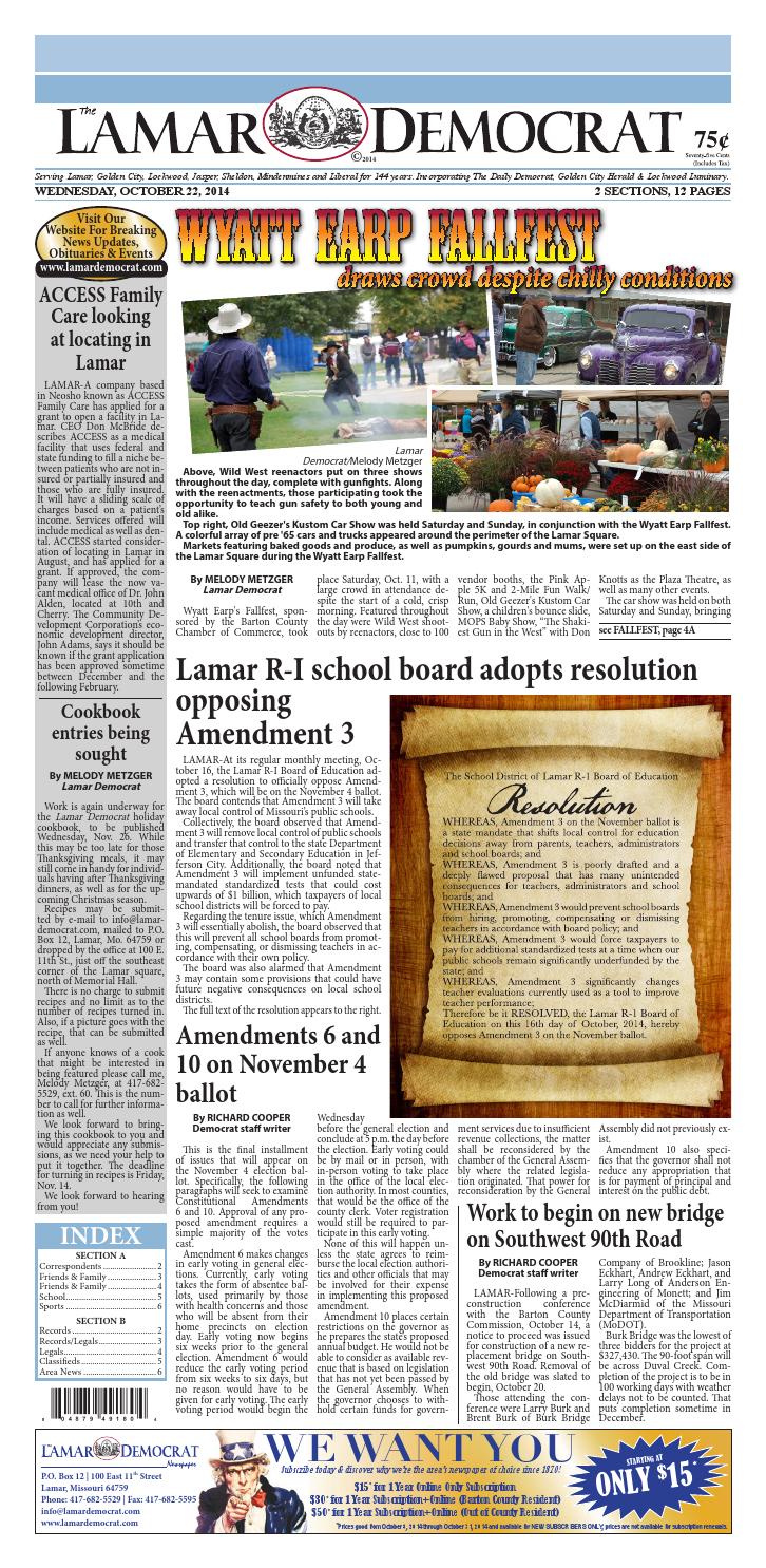102214 Lamar Democrat by Lewis County Press Issuu