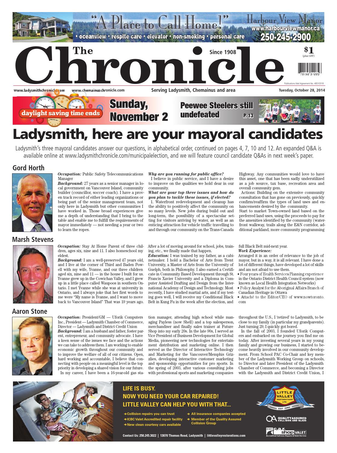 Ladysmith Chronicle, October 28, 2014 by Black Press Media Group Issuu