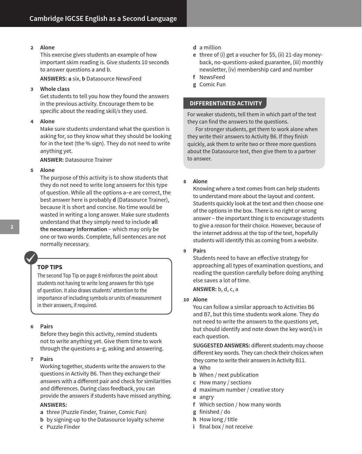 Preview Cambridge IGCSE English as a Second Language Teacher's Book ...