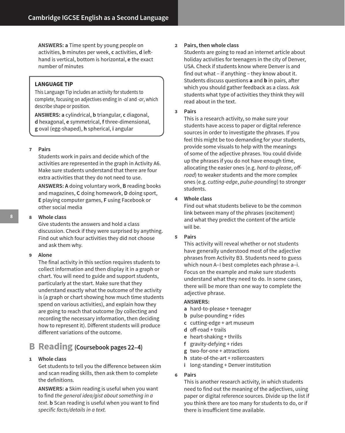 Preview Cambridge IGCSE English as a Second Language Teacher's Book ...
