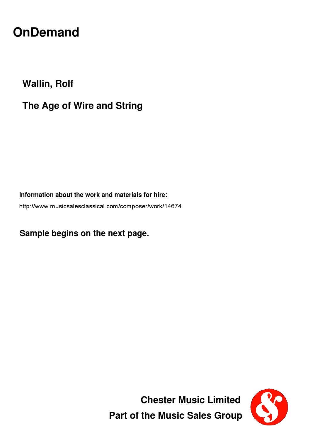 Wallin THE AGE OF WIRE AND STRING by ScoresOnDemand - Issuu
