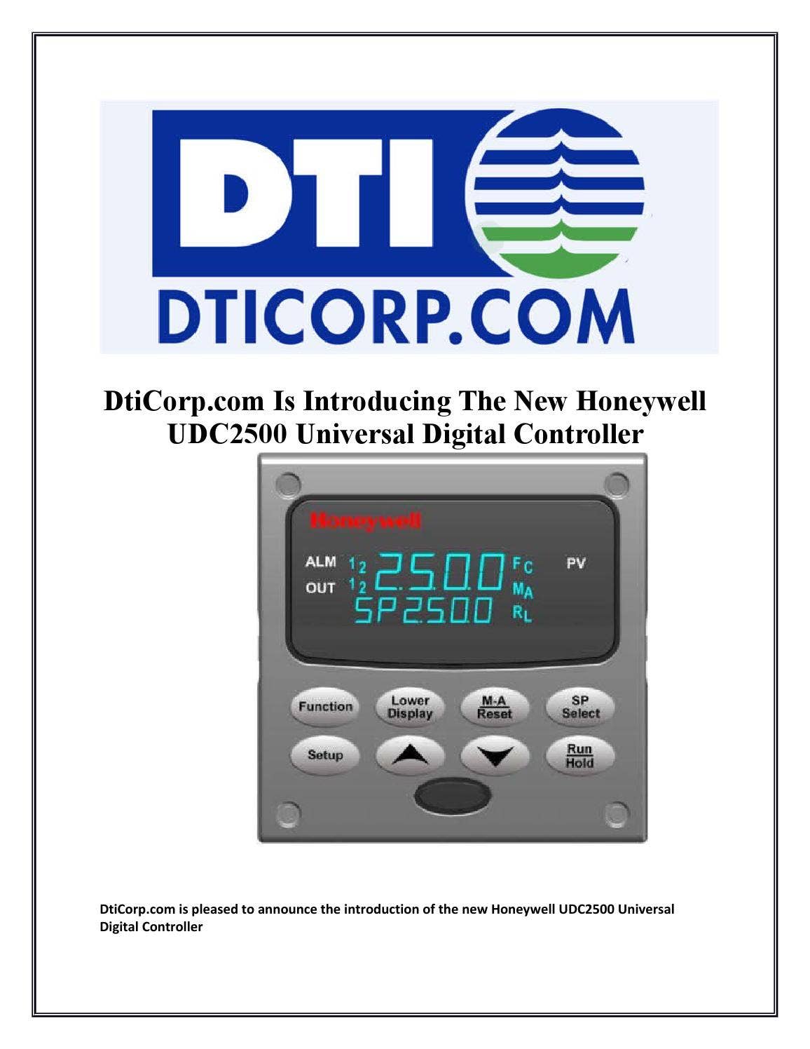 Is Introducing The New Honeywell UDC2500 Universal Digital