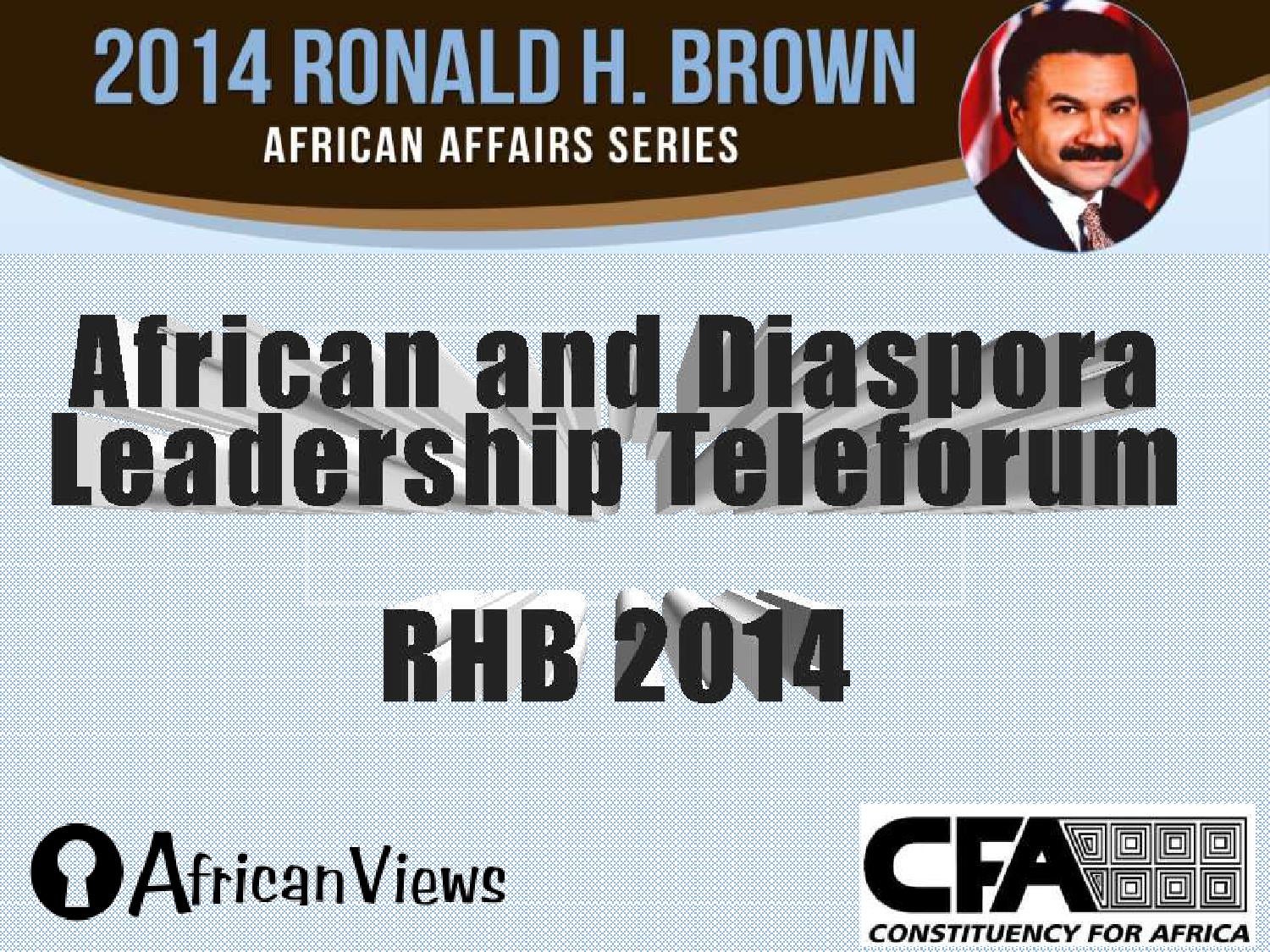 Global African and Diaspora Leadership Teleforum by African Views Issuu