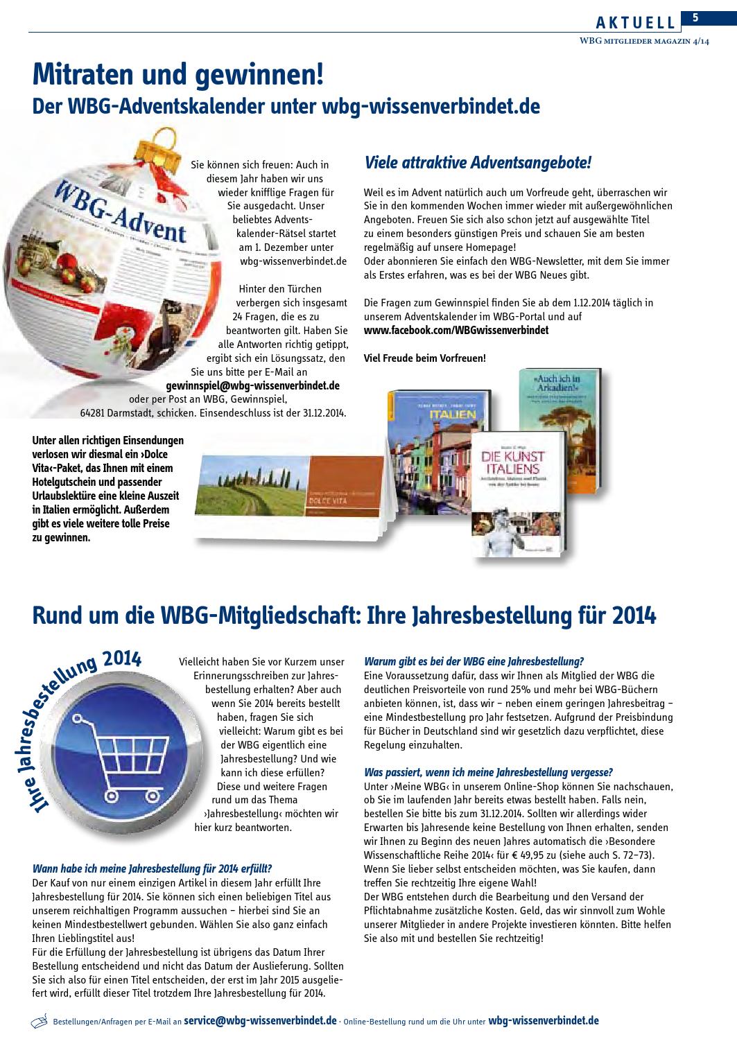 WBG Magazin 4/14 by wbg Wissen. Bildung. Gemeinschaft. Issuu