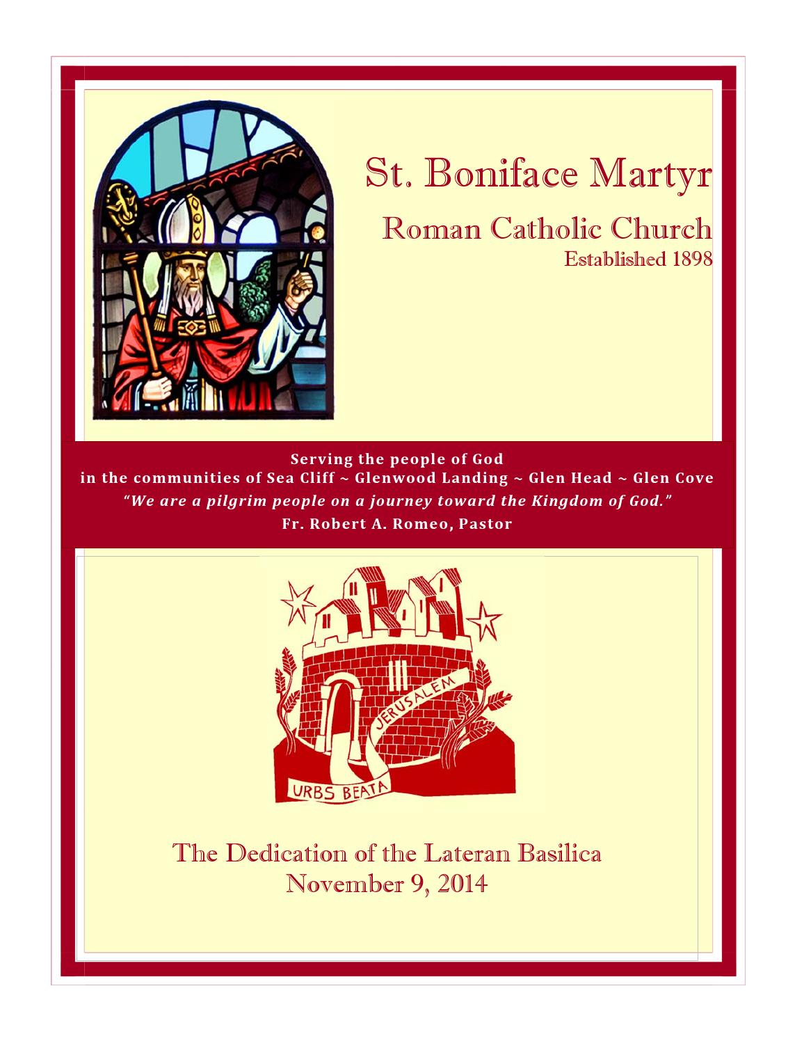 St. Boniface Martyr Parish Bulletin, November 9, 2014 by Robert P