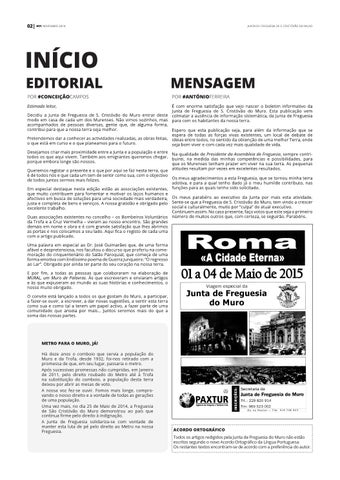Boletim Informativo da Junta 德文 Freguesia 德文 S. Cristóvão do Muro - Ed.1 第 2 页