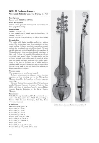 RCM Museum of Instruments Catalogue Part III: European Stringed ...