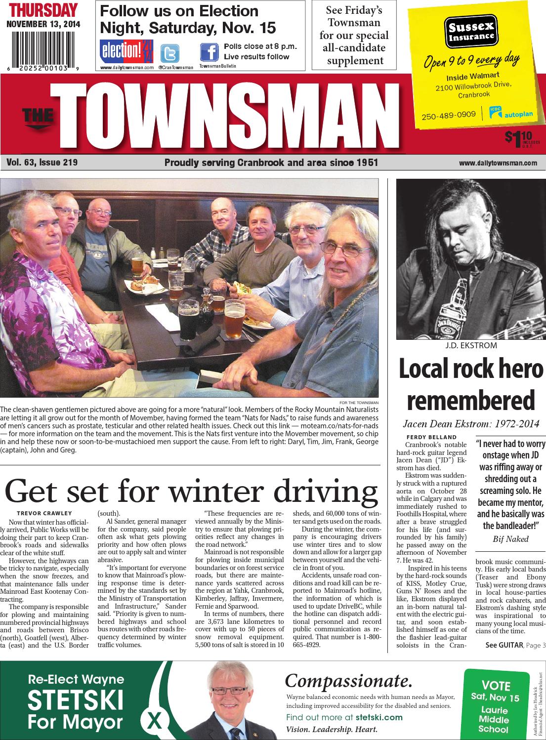 Cranbrook Daily Townsman, November 13, 2014 by Black Press Media Group -  Issuu