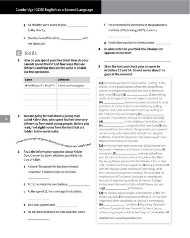 Preview Cambridge IGCSE English as a Second Language Workbook (Fourth ...