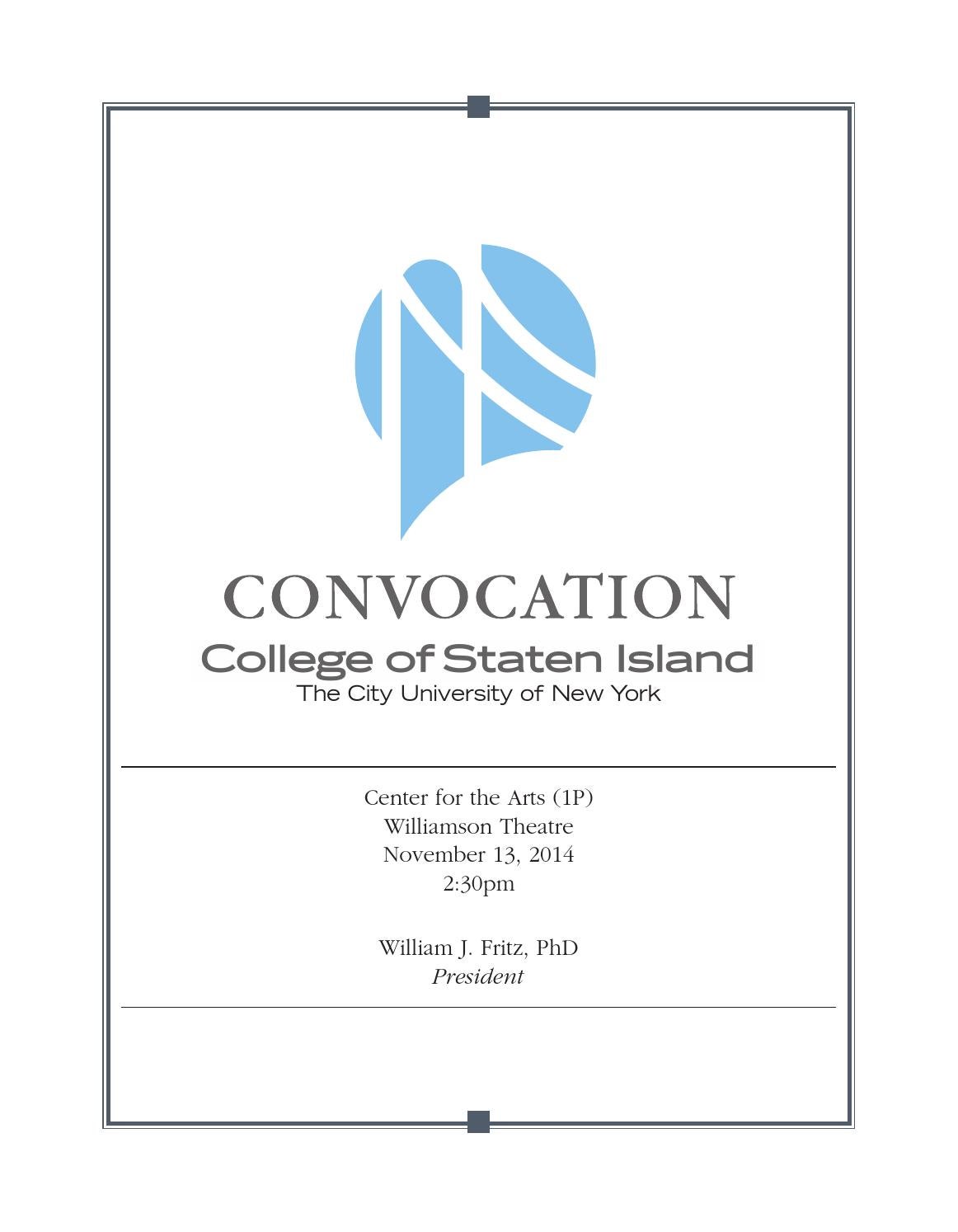 Convocation program 2014 by CUNY College of Staten Island Issuu