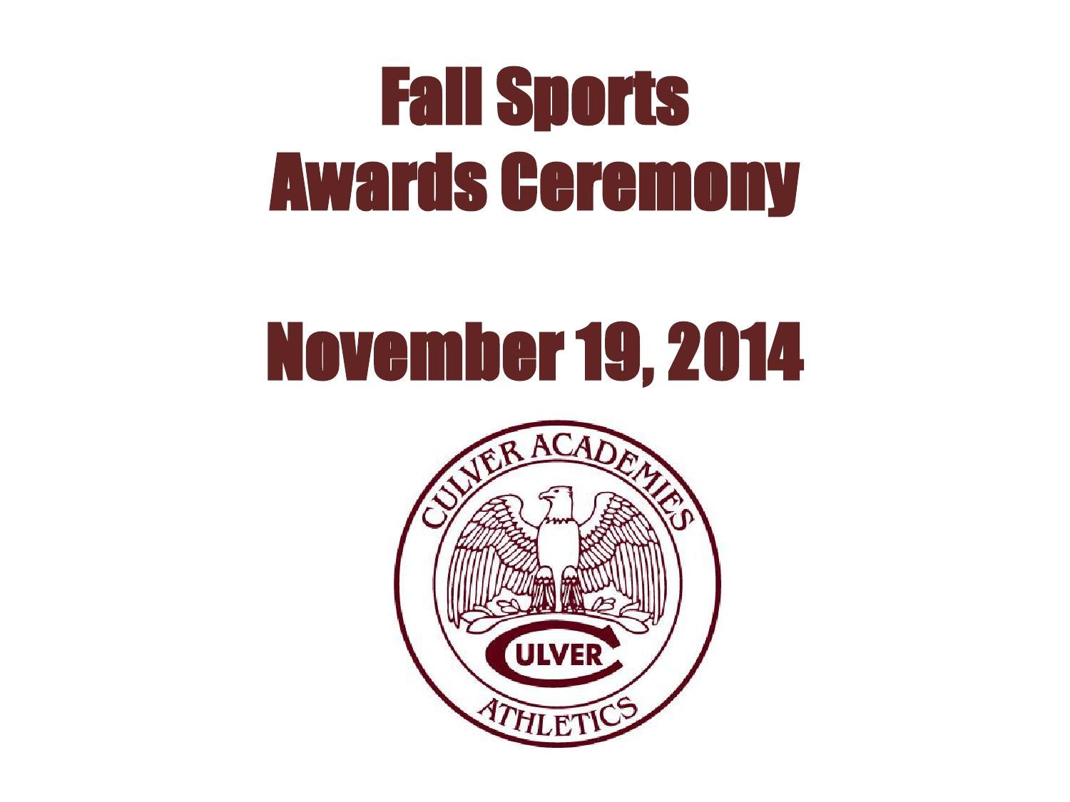 Athletic Awards 20142015 by Culver Academies Issuu