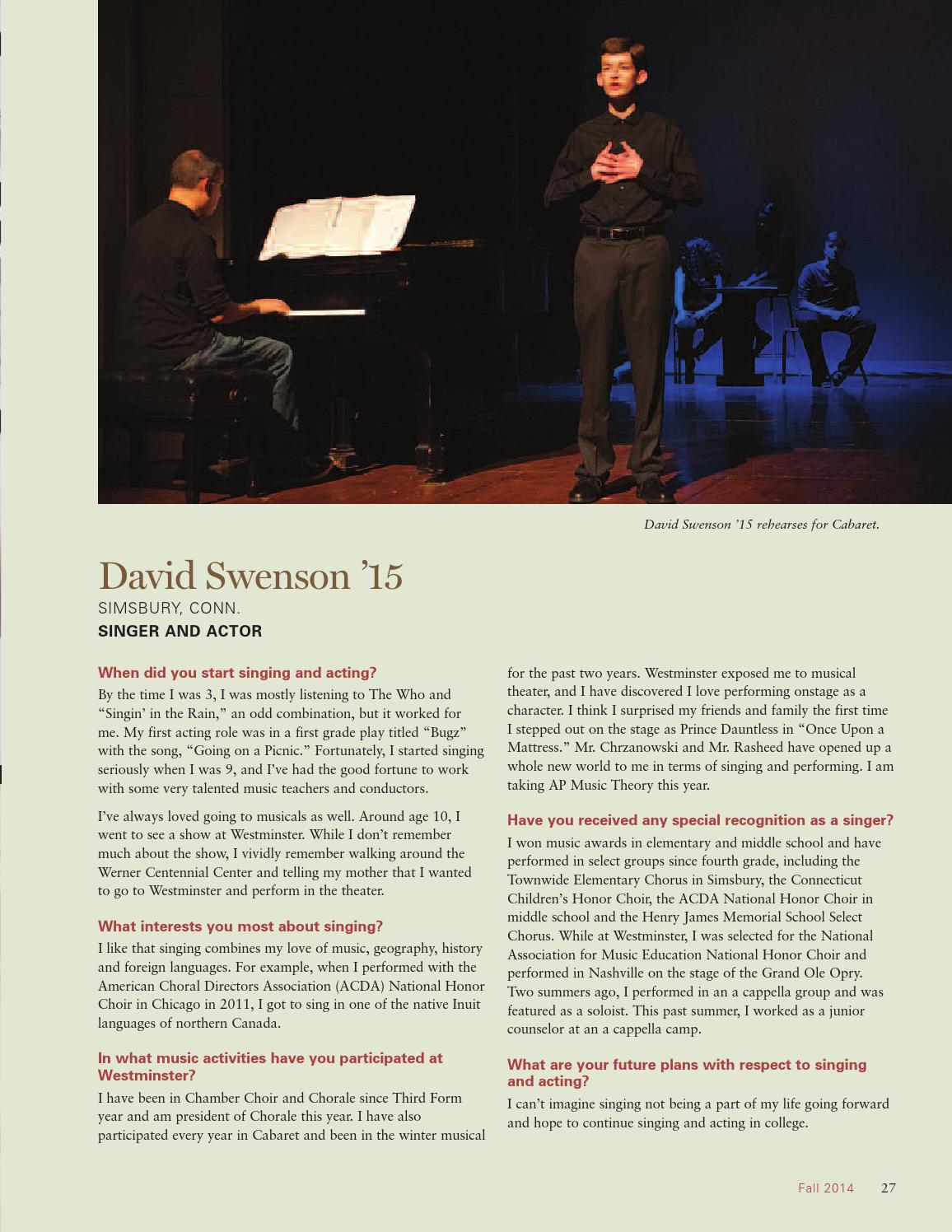 Westminster Bulletin Fall 2014 by Westminster School - Issuu
