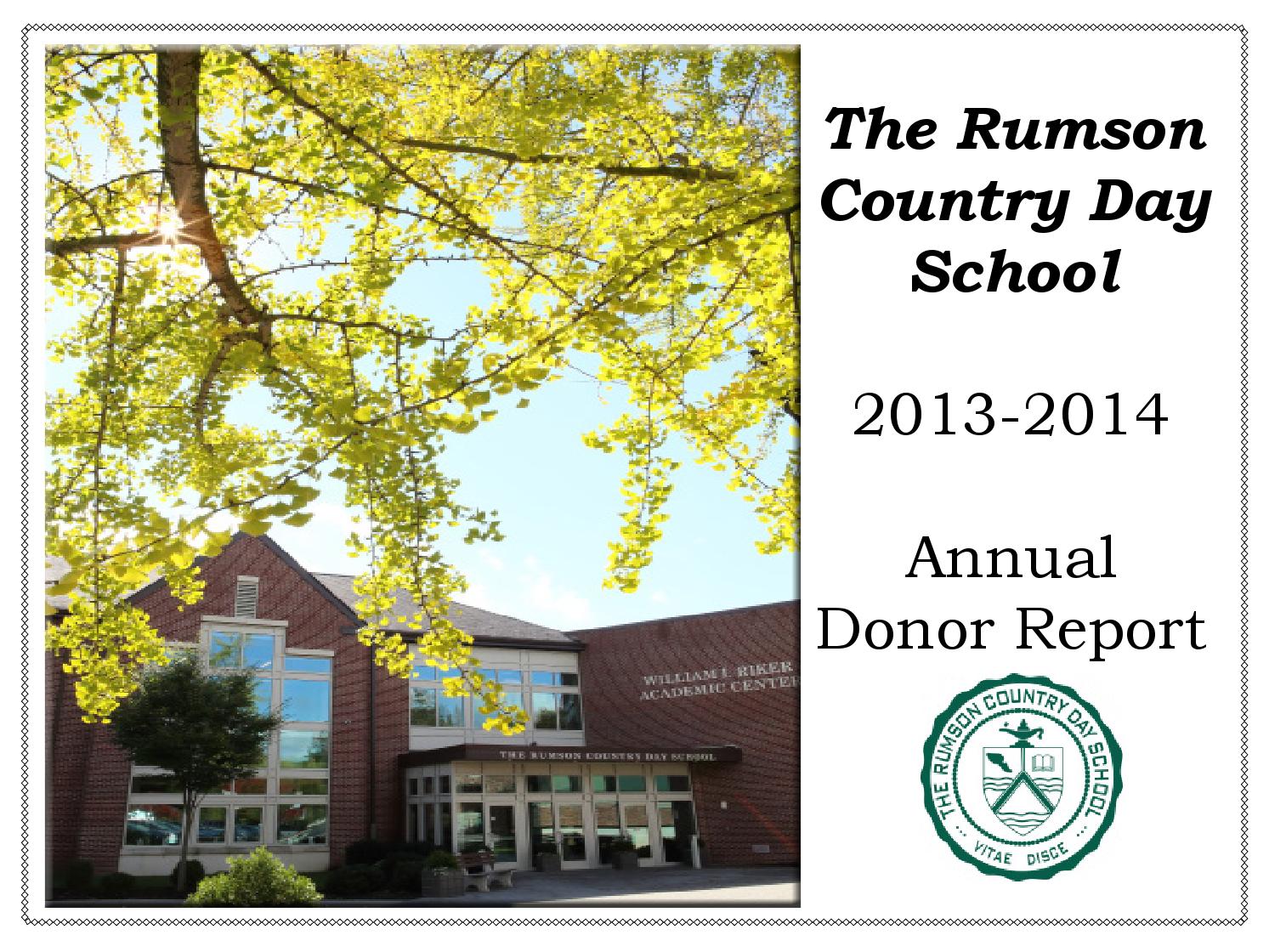 The Rumson Country Day School Annual Donor Report 1314 by The Rumson