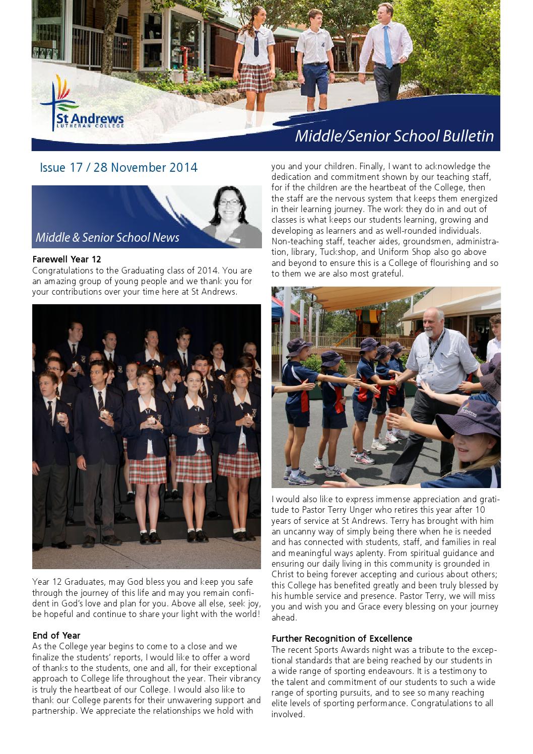 Msss Bulletin 17 2014 By St Andrews Lutheran College Issuu