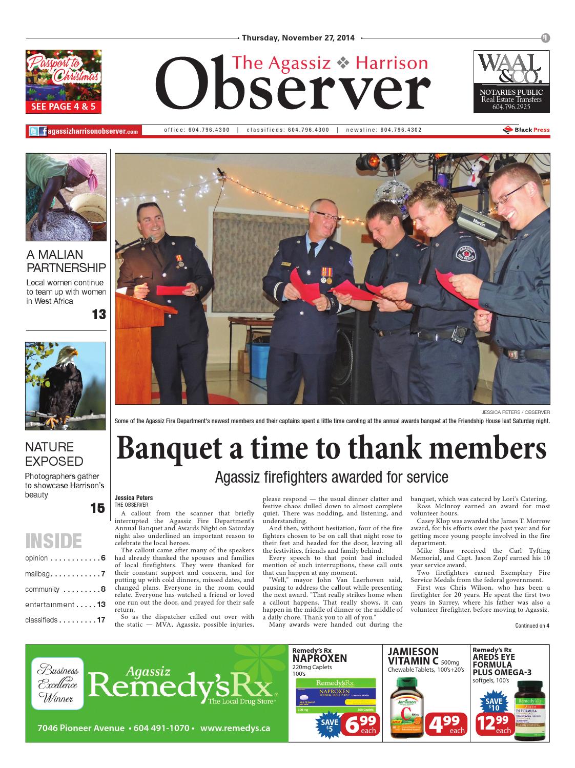 Agassiz Observer, November 27, 2014 by Black Press Media Group Issuu