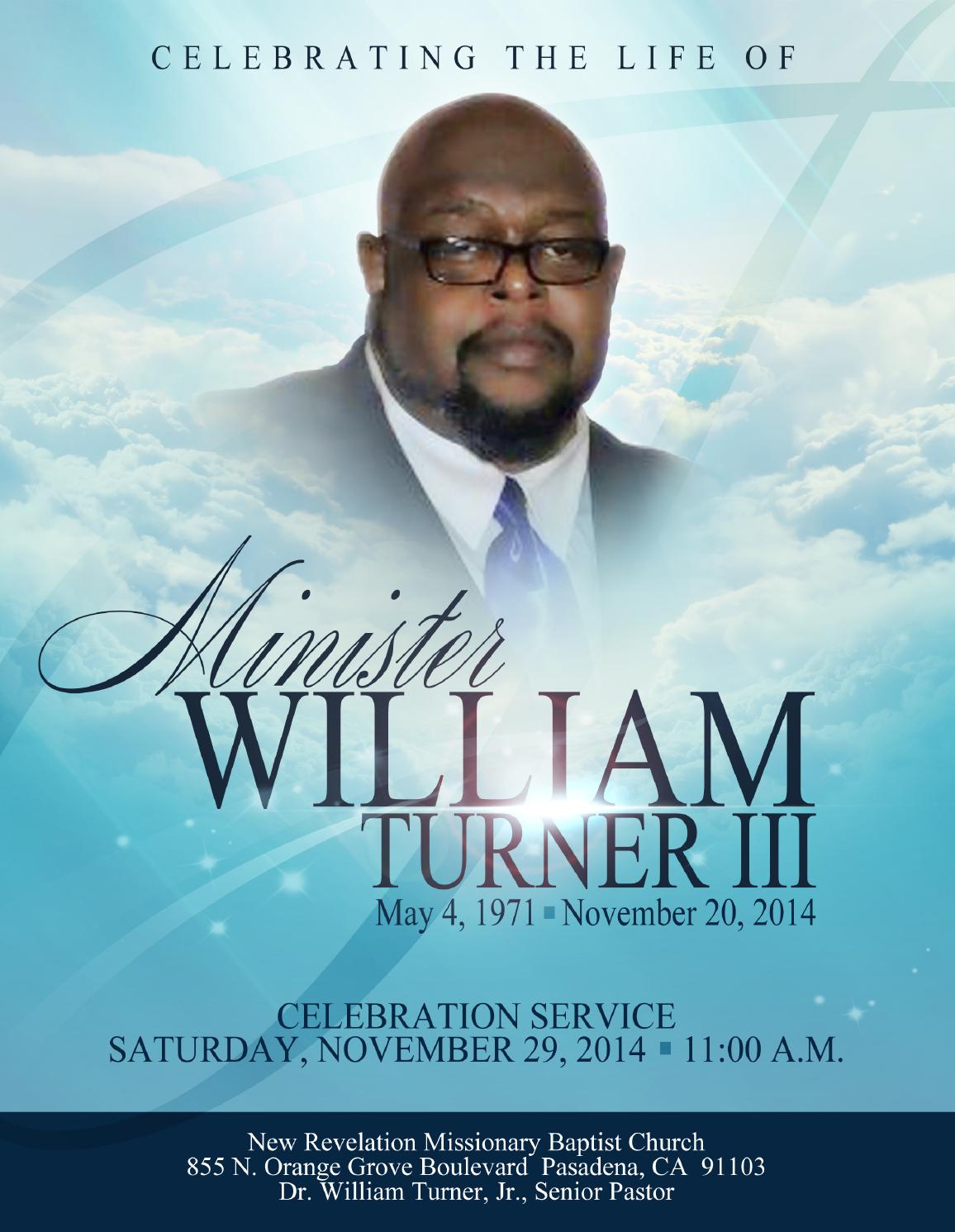 William Turner, III Memorial Program by Upscale Media Group - Issuu