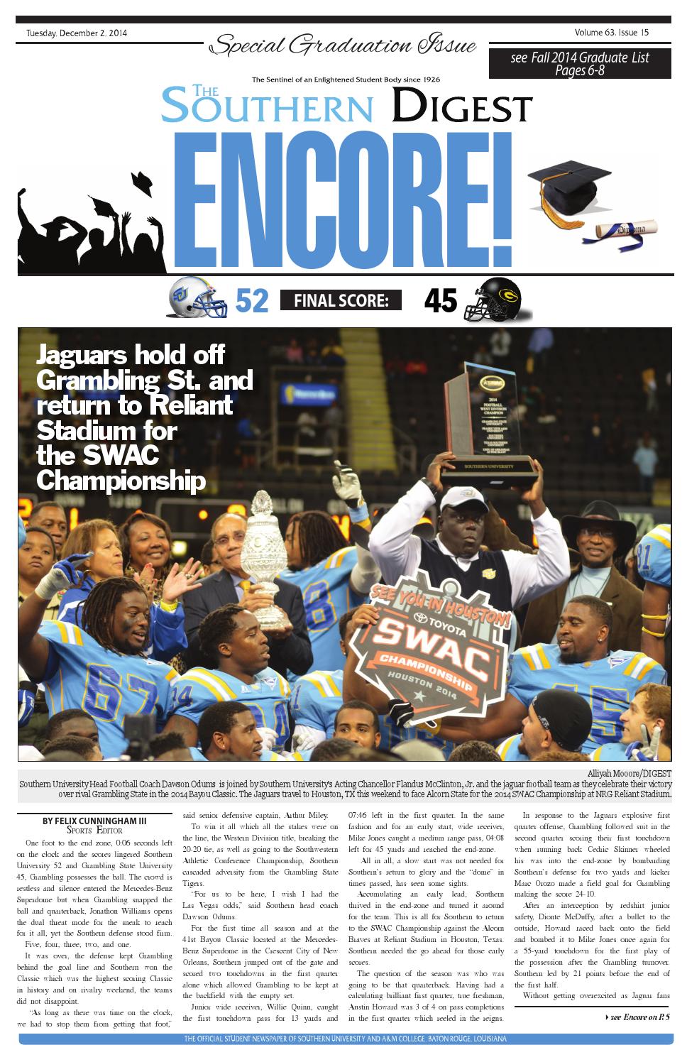 Volume 63 - Issue 15 by Southern Digest - Issuu