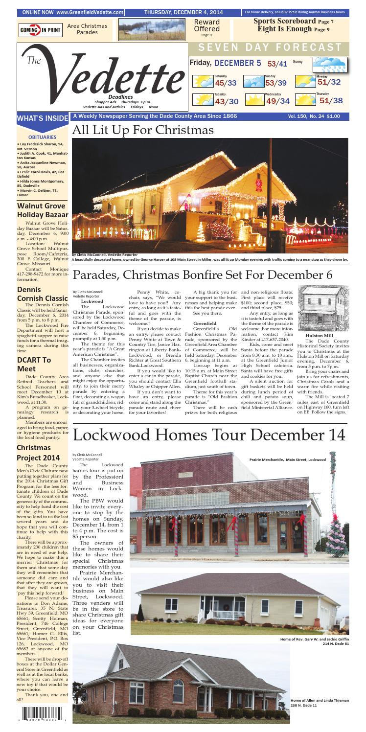Greenfield Vedette 120414 edition by Lewis County Press Issuu