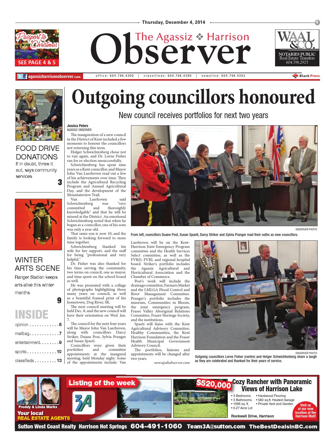 Agassiz Observer, December 04, 2014 by Black Press Media Group Issuu