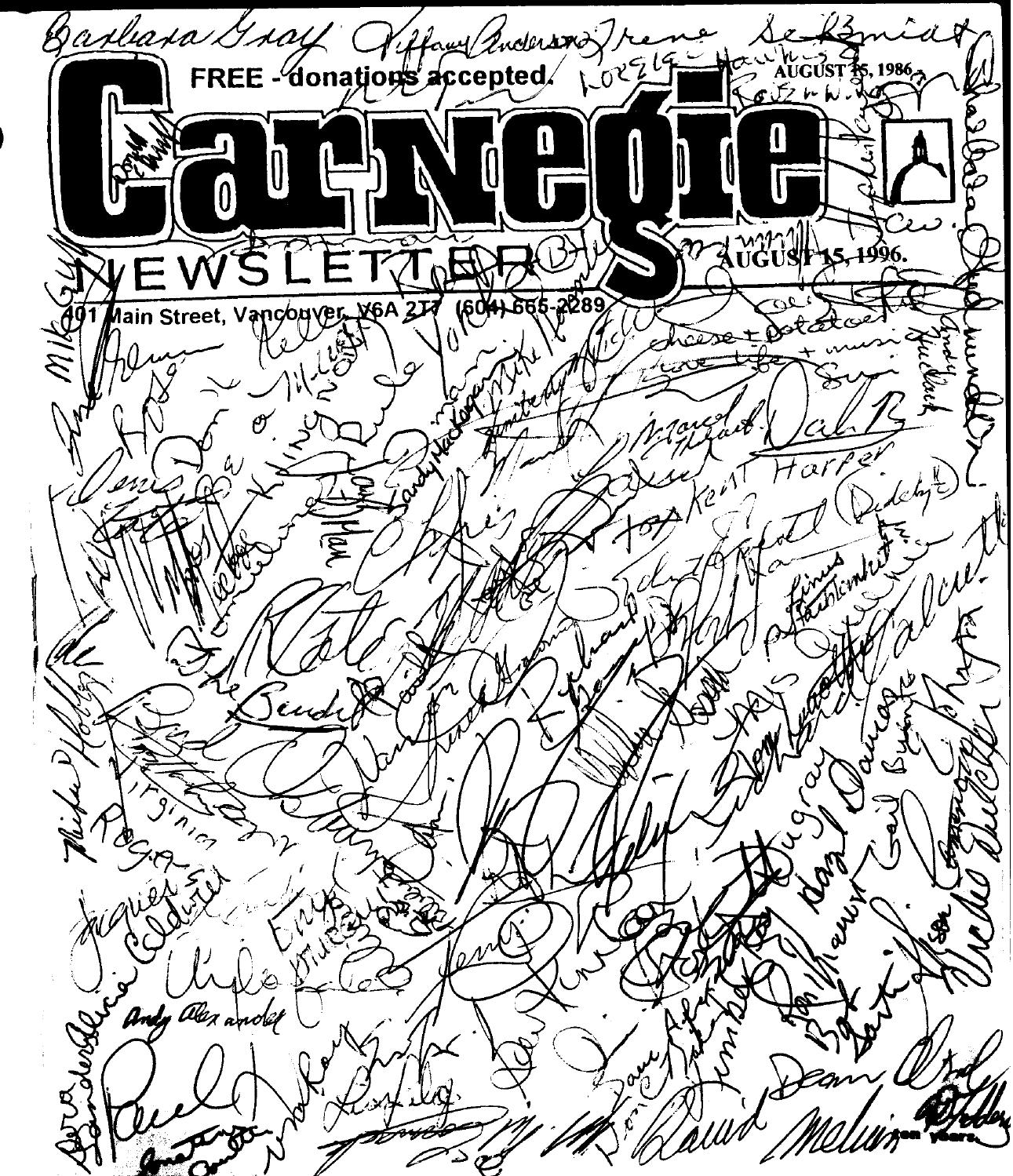 August 15, 1996, carnegie newsletter by Carnegie Newsletter Issuu