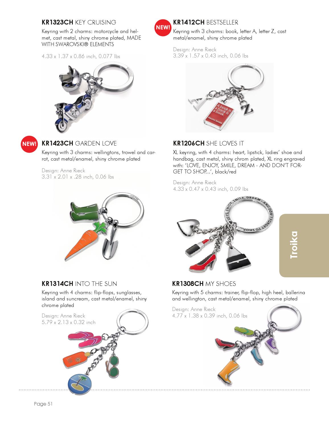 Troika Key Cruising Motorcycle with Helmet Charm Keyring KR1323CH