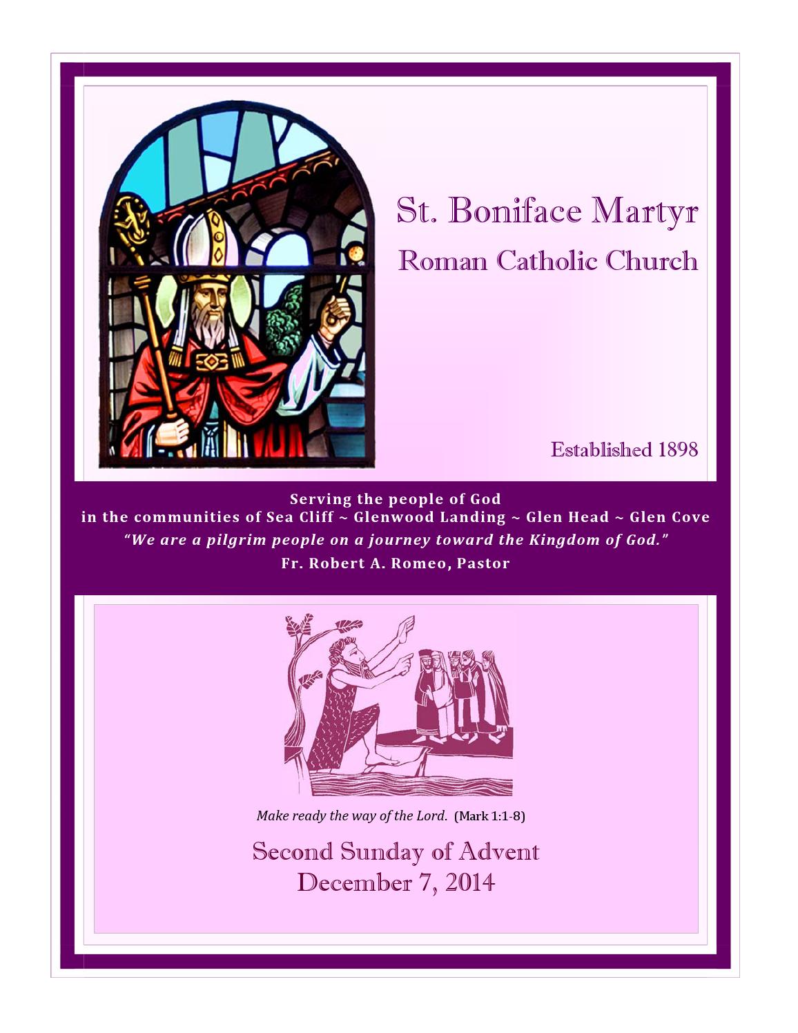 St. Boniface Martyr Parish Bulletin December 7, 2014 by Robert P. Lynch Issuu