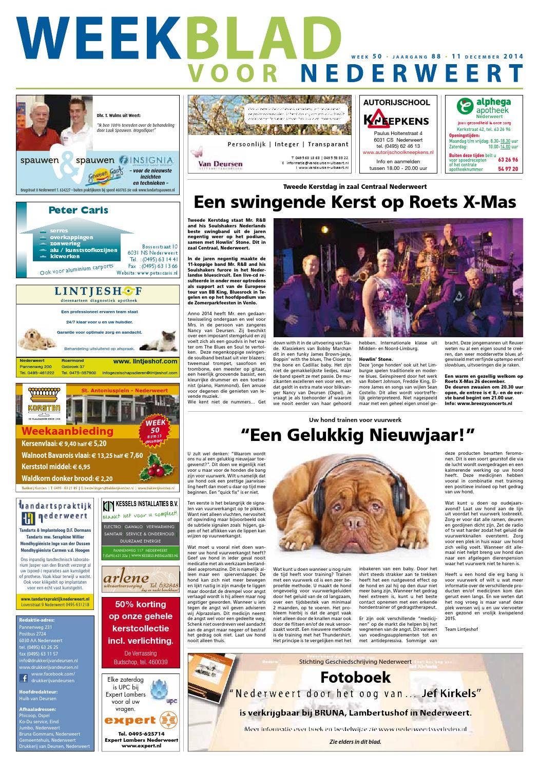 Weekend Blad Week 50 2014 by Weekblad Nederweert - Issuu
