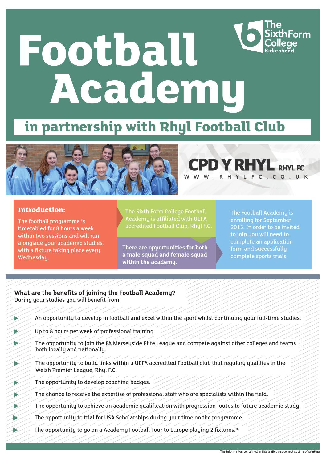Football academy leaflet by Schudio Issuu