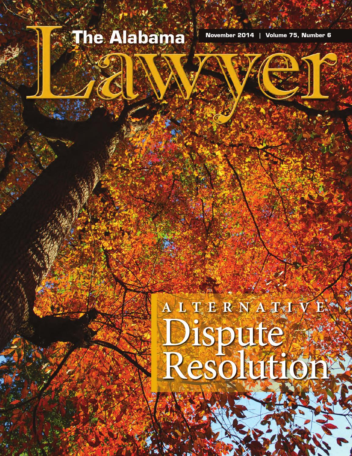 The Alabama Lawyer November 2014 by Alabama State Bar Association Issuu
