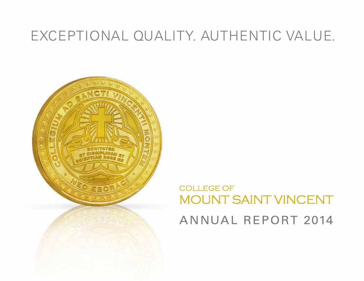 College of Mount Saint Vincent Annual Report 2014 by University of