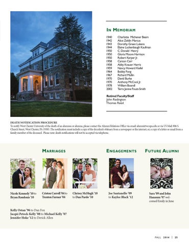 West Chester University Magazine, Fall 2014 by West ...