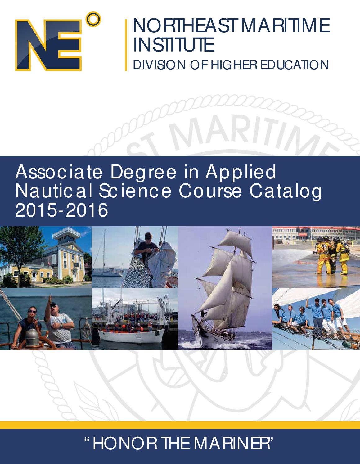 Associate of Applied Nautical Science Course Catalog 20152016 by