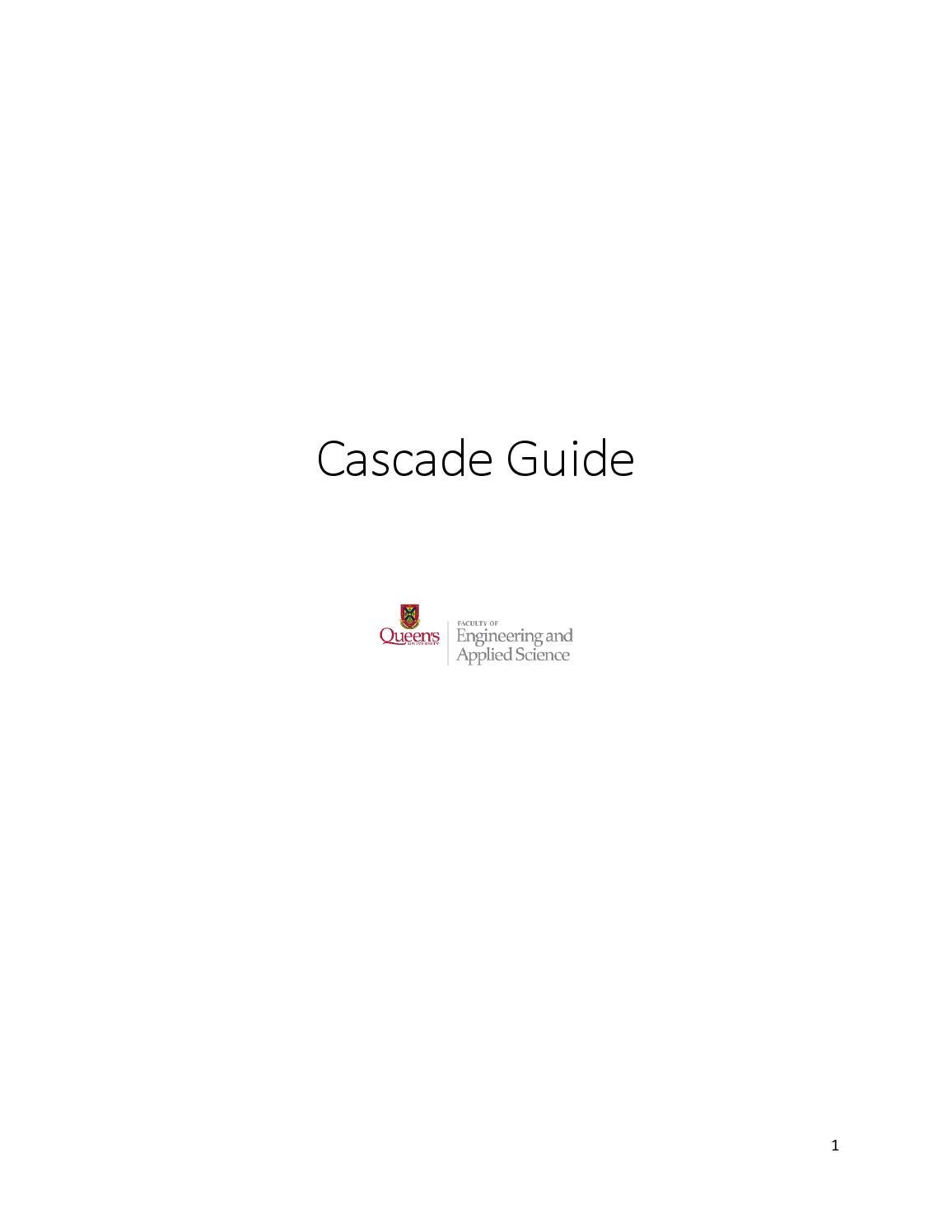 A Guide to Using the Cascade CMS by Queen's Faculty of Engineering and
