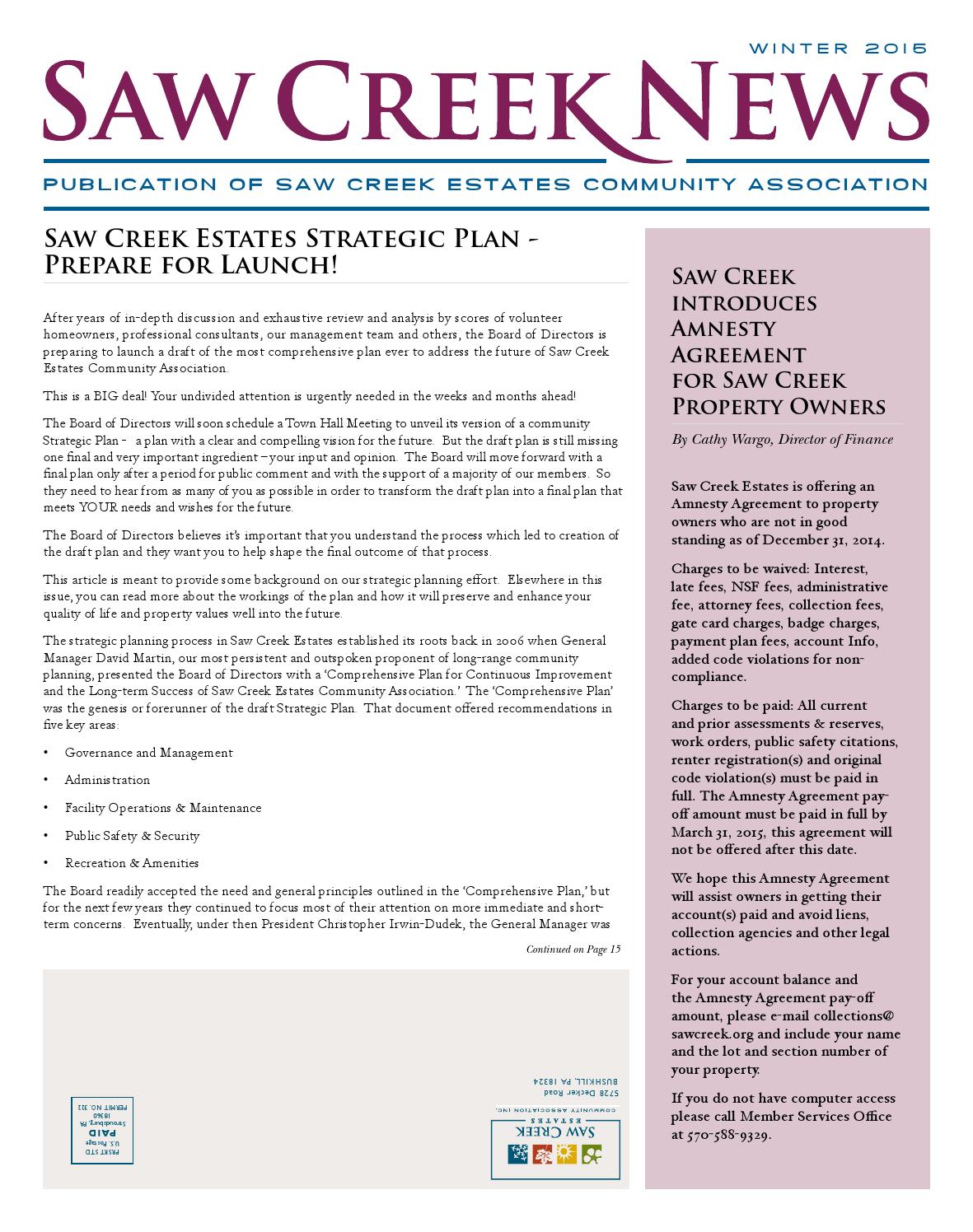 Saw Creek News by Niki Jones Agency, Inc. Issuu