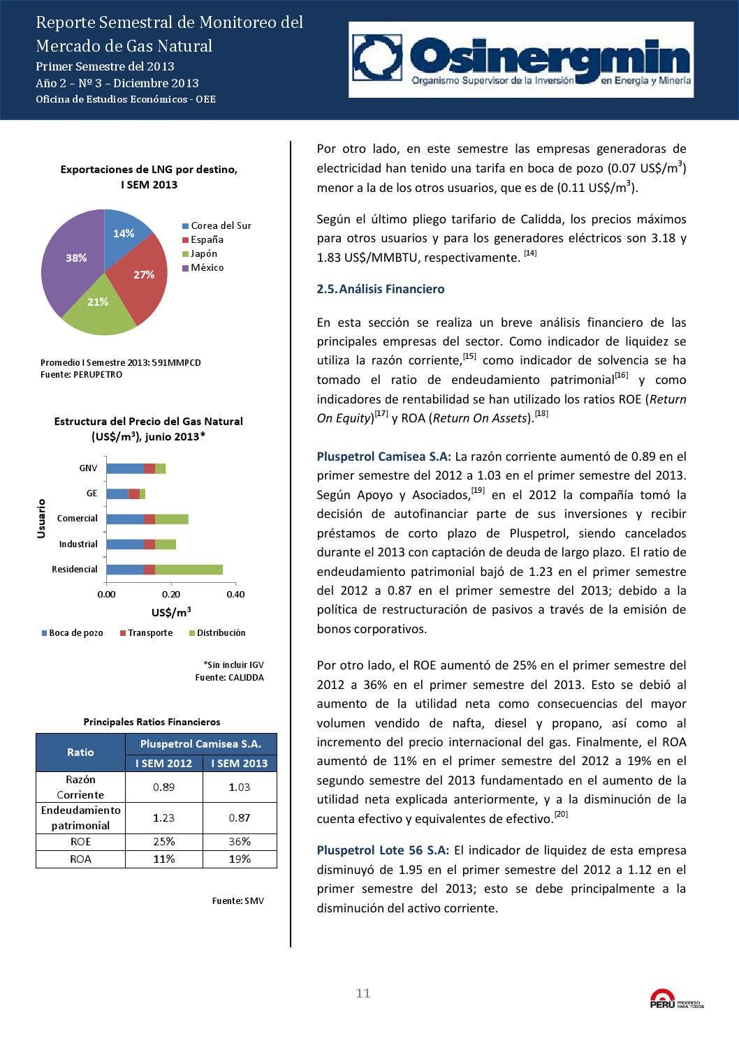 Reporte gas natural primer semestre by Osinergmin - Issuu