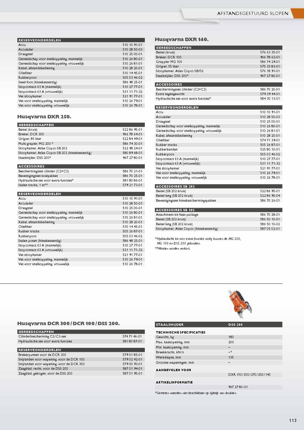Husqvarna Construction Products Product List 2015 nl By Husqvarna 
