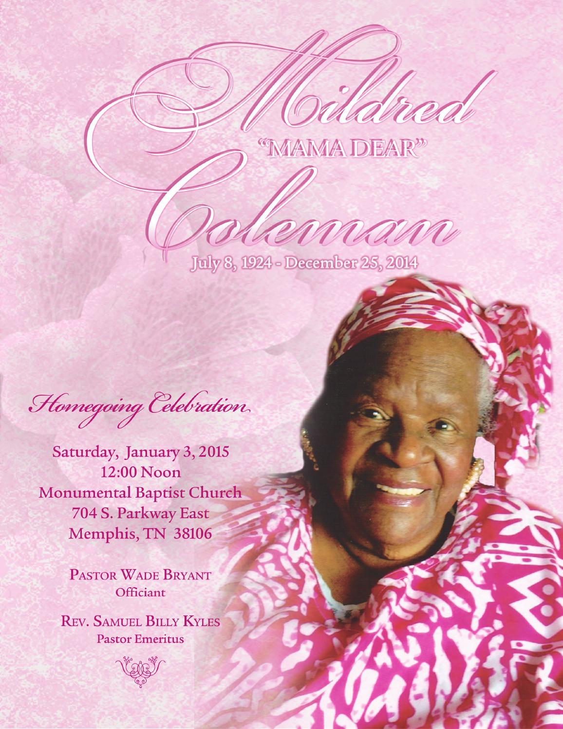 Mildred Coleman_Obit Draft 2 by Herman Dickey Issuu