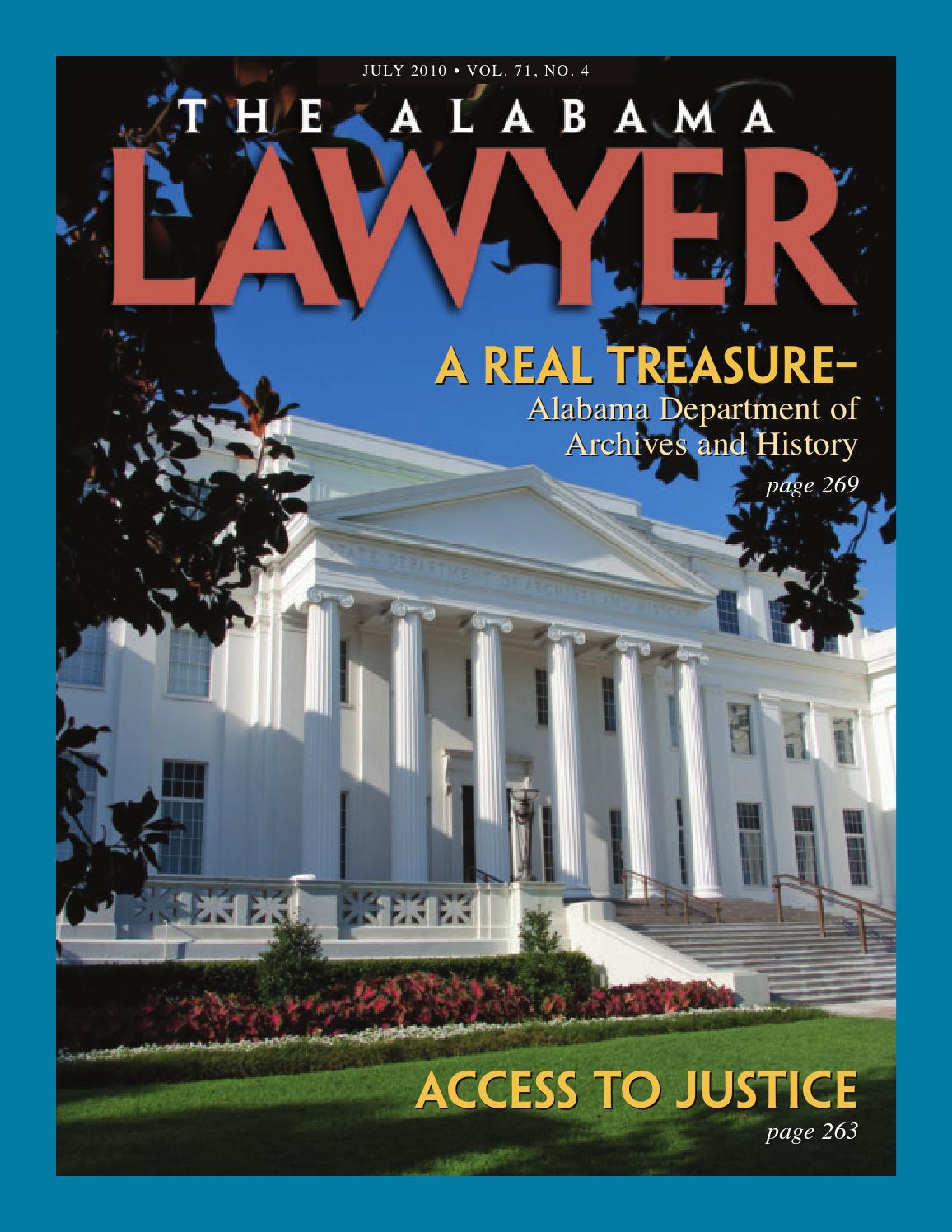 Al lawyer july 2010 by Alabama State Bar Association Issuu