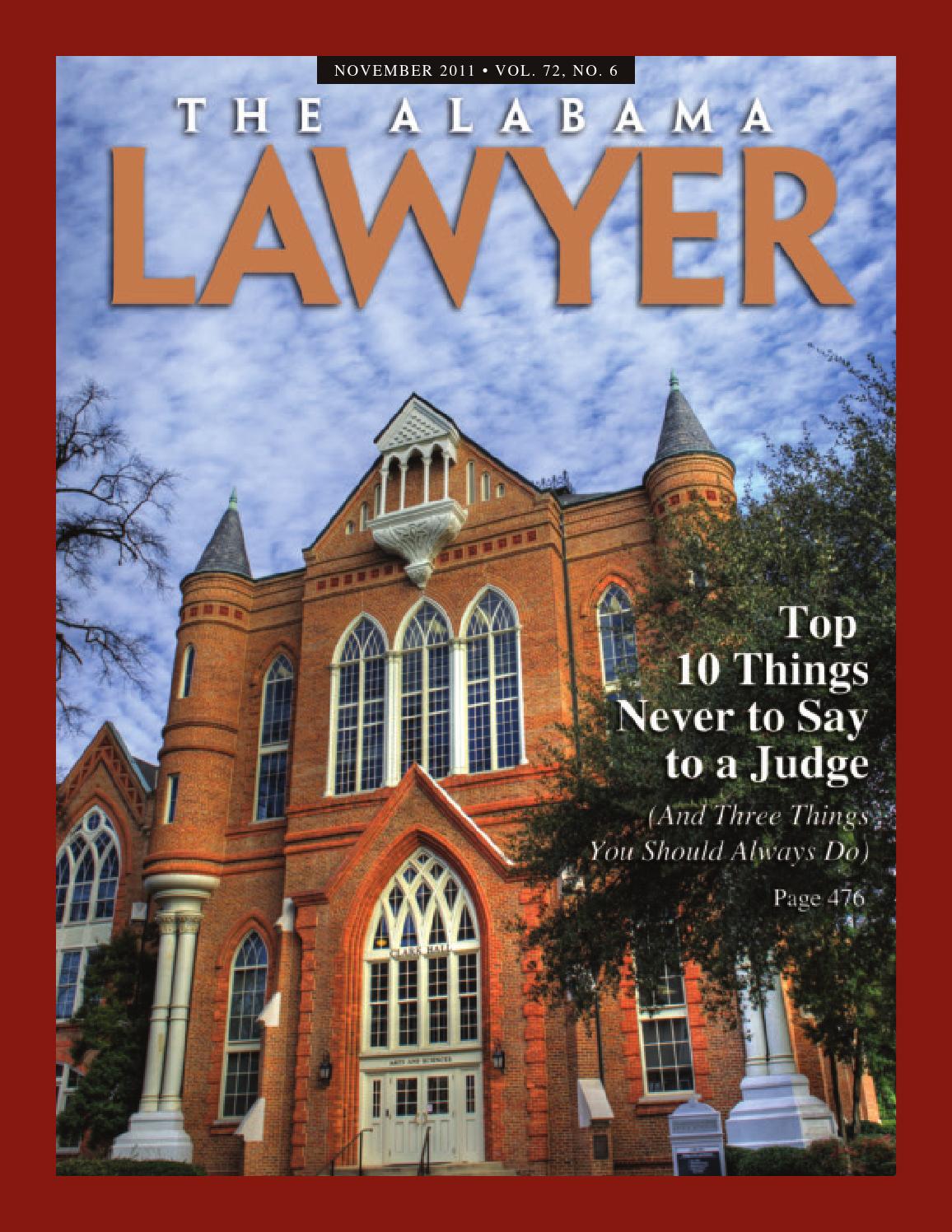 Al lawyer nov 2011 by Alabama State Bar Association Issuu