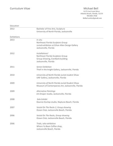 Curriculumvitae by bellartworks - Issuu